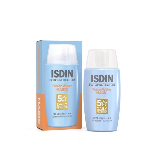 ISDIN Fotoprotector Fusion Water MAGIC SPF 50, Protector Solar Facial De Uso Diario Ultraligero Y Absorción Inmediata, Crema Solar Que Protege Frente Al Daño Solar Con Tecnología Full Spectrum -50 ml