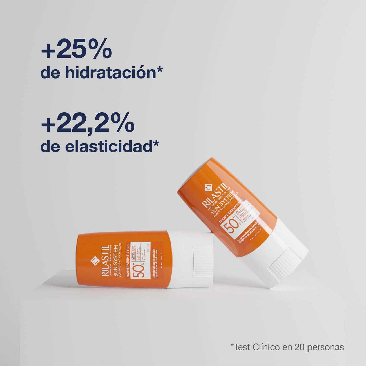 Rilastil - Sun System Stick SPF 50+, Protección Solar Alta UVB UVA Zonas Sensibles, con PRO-DNA Complex, Transparente Resistente Agua - 8,5 g