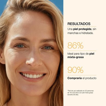 Bella Aurora Protector Solar Facial Antimanchas SPF 50+ | Protección Muy Alta UVA UVB IR Luz Azul | Control Brillos y Absorción Rápida | Piel Mixta y Grasa | Uso Diario | 50 ml